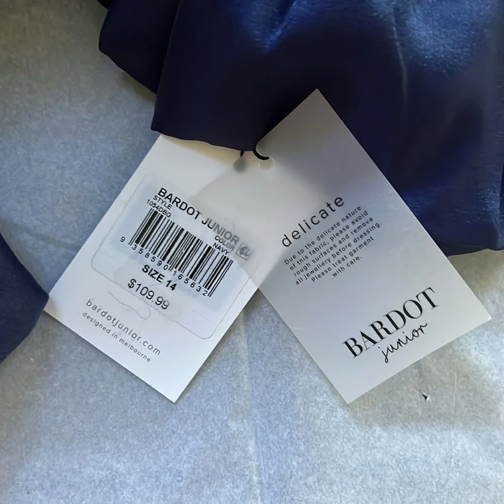 Bardot Junior Girls Oshin Organza Dress In Navy - Picture 12 of 13